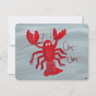 Tarjeta Pequeña Chop Chop Lobster Oil Painted Note Card