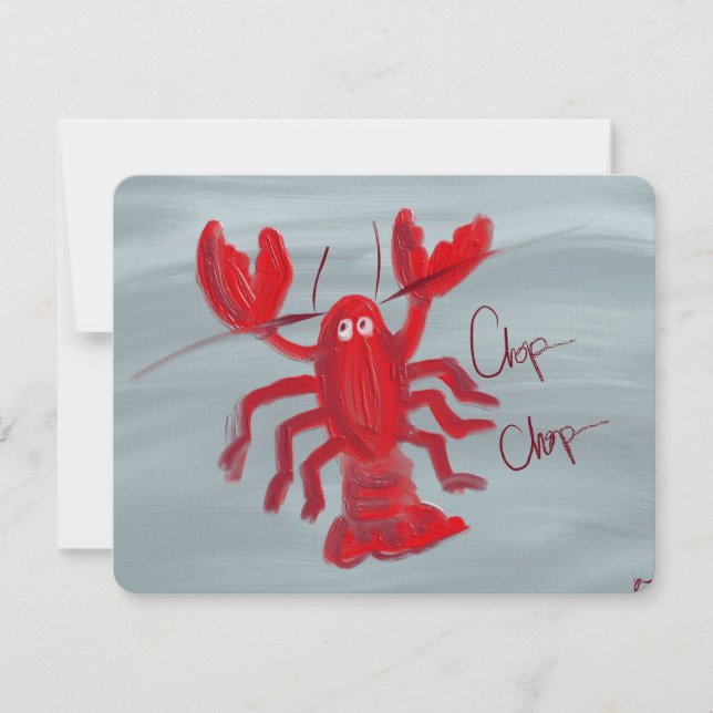 Tarjeta Pequeña Chop Chop Lobster Oil Painted Note Card (Anverso)