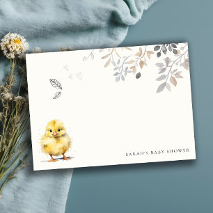 Tarjeta Pequeña Chorreo Floral Acuarela de Granjita Adorable para 