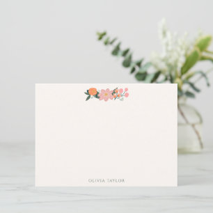Tarjeta Pequeña Chorro de Floral Rosa Marfil Personalizado para De