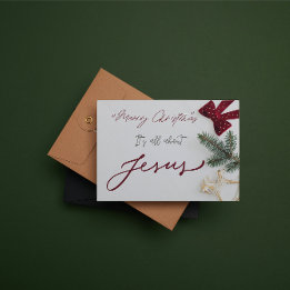 Tarjeta Pequeña Christmas Card: Merry Christmas it's about Jesus.