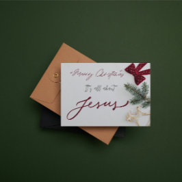 Tarjeta Pequeña Christmas Card: Merry Christmas it's about Jesus.