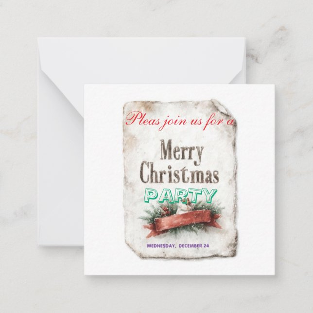 Tarjeta Pequeña christmas invitations cards (Anverso)