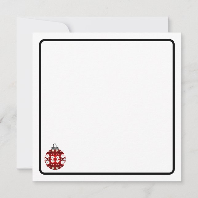 Tarjeta Pequeña Christmas ornament note card (Anverso)