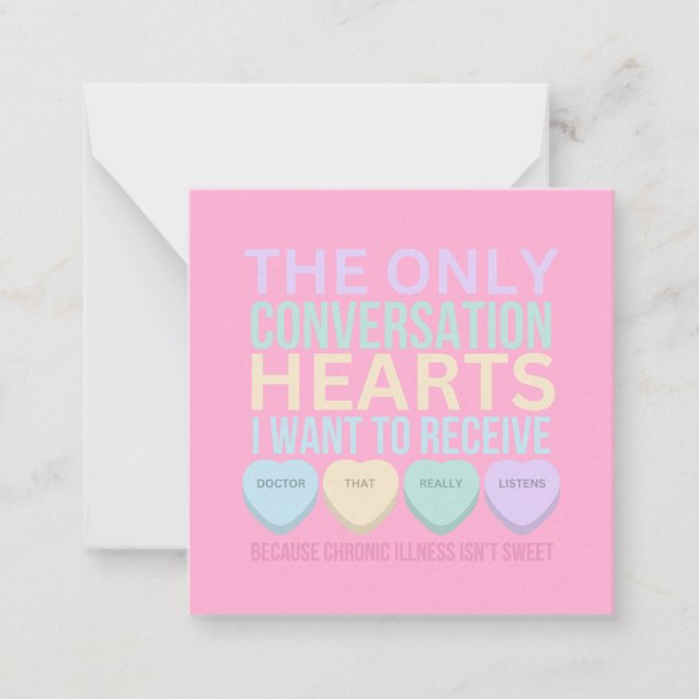 Tarjeta Pequeña Chronic Illness Valentines  (Anverso)