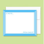Tarjeta Pequeña Cielo Azul de 2 Tonos Lindo de Chica<br><div class="desc">Este diseño presenta un borde de marco de dos tonos con espacio para su texto personal en la parte superior e inferior. ¡Haga clic en el botón personalizar si desea mover/escalar las imágenes y modificar aún más el texto! Variaciones de este diseño, colores adicionales, así como productos coordinados están disponibles...</div>