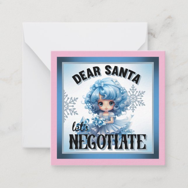 Tarjeta Pequeña Cielo Precioso Querido Santa Navidad (Anverso)