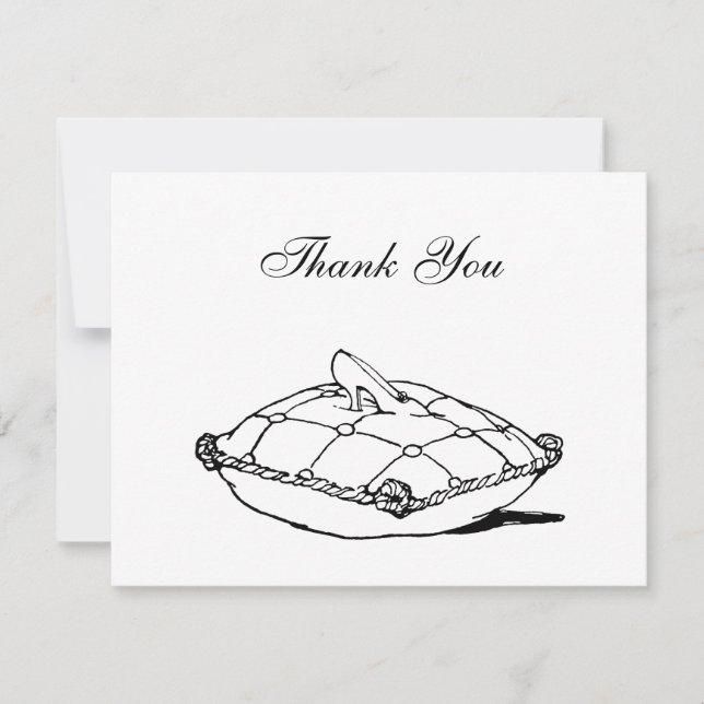 Tarjeta Pequeña Cinderella Slipper Fairytale Thank You 4.25x5.5 (Anverso)