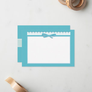 Tarjeta Pequeña Cinta Bonita & Regalo de Papelería Turquesa Pastel