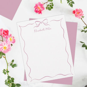 Tarjeta Pequeña Cinta Coqueta Rosa Borde Ondulado Personalizado