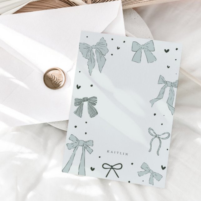 Tarjeta Pequeña Cinta Coquette Blue Bow (Subido por el creador)