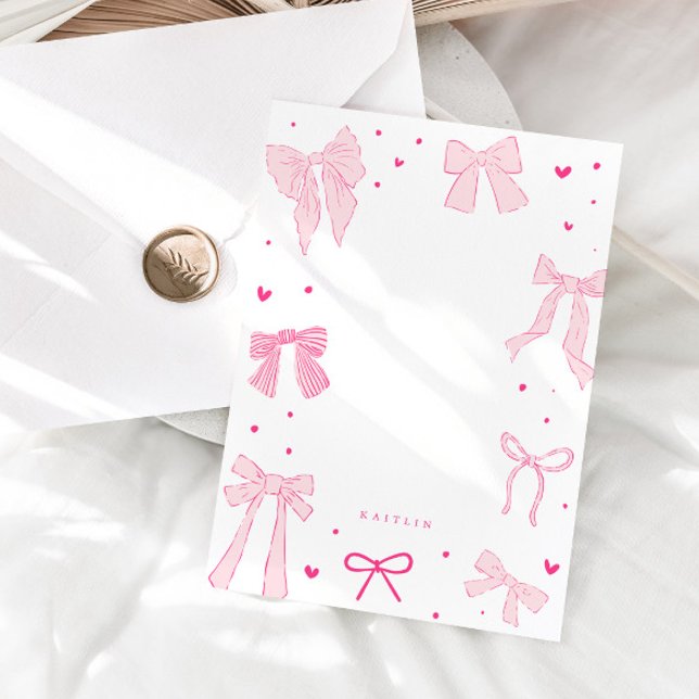 Tarjeta Pequeña Cinta Coquette Pink Bow (Subido por el creador)