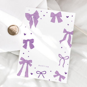 Tarjeta Pequeña Cinta Coquette Purple Bow