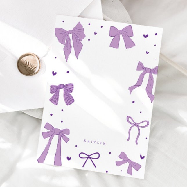 Tarjeta Pequeña Cinta Coquette Purple Bow (Subido por el creador)