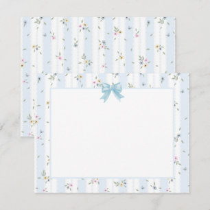 Tarjeta Pequeña Cinta de Acuarela Azul Elegante I Azul y Blanco