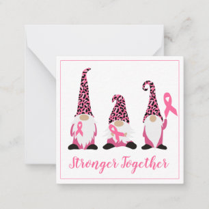 Tarjeta Pequeña Cinta rosa C de cáncer de mama más fuerte en conju