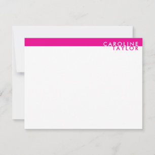 Tarjeta Pequeña Cinta Rosa Caliente Nombre Personalizado Simple Ch