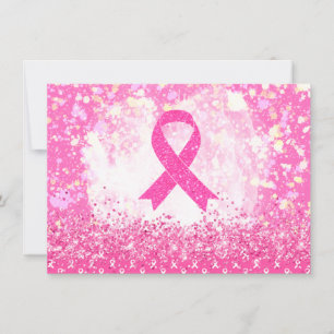 Tarjeta Pequeña Cinta rosa para la toma de conciencia sobre el cán