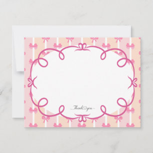 Tarjeta Pequeña Cinta rosa y rayas Gracias
