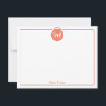 Tarjeta Pequeña Círculo de monograma Script de moda femenino<br><div class="desc">Este diseño lindo presenta un borde simple con un círculo en la parte superior que contiene una inicial de monograma y espacio para un nombre/texto en la parte inferior. ¡Haga clic en el botón personalizar si desea ajustar los elementos del diseño y/o modificar aún más el texto! Las variaciones de...</div>