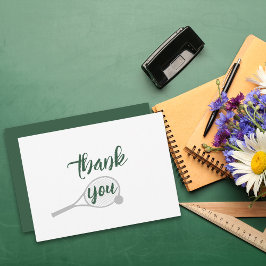 Tarjeta Pequeña Cita divertida de agradecimiento por tenis