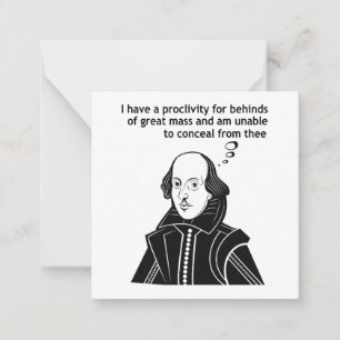 Tarjeta Pequeña Cita divertida de Shakespeare