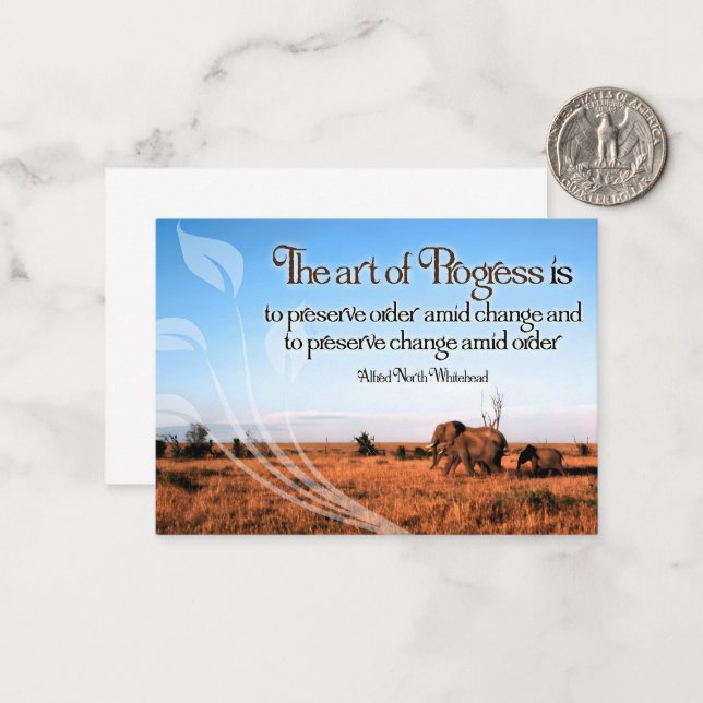 Tarjeta Pequeña Cita Inspiradora de Alfred North Whitehead (Anverso/Reverso In Situ)