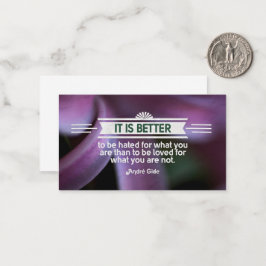 Tarjeta Pequeña Cita inspiradora de Andre Gide "Lo que eres"