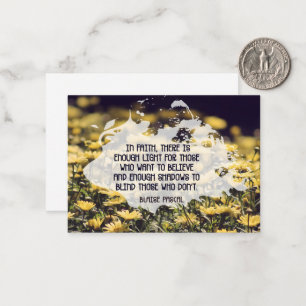 Tarjeta Pequeña Cita Inspiradora de Blaise Pascal "En fe"