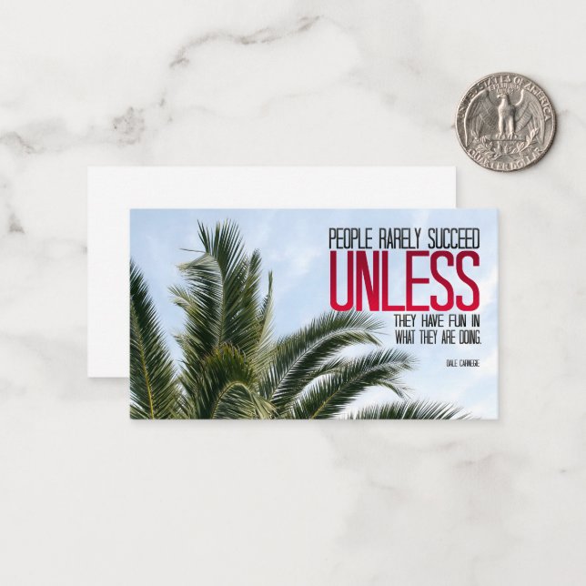 Tarjeta Pequeña Cita Inspiradora de Dale Carnegie (Anverso/Reverso In Situ)