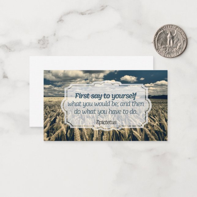 Tarjeta Pequeña Cita Inspiradora de Epictetus "Hazlo" (Anverso/Reverso In Situ)