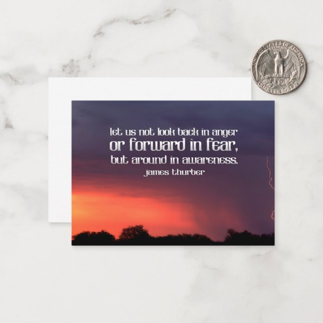 Tarjeta Pequeña Cita Inspiradora de James Thurber "Conciencia" (Anverso/Reverso In Situ)