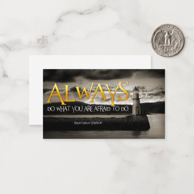 Tarjeta Pequeña Cita Inspiradora de Ralph Waldo Emerson (Anverso/Reverso In Situ)