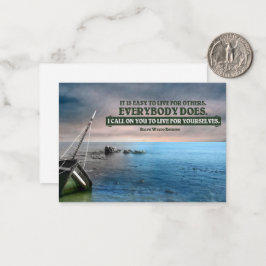 Tarjeta Pequeña Cita Inspiradora de Ralph Waldo Emerson "en vivo"