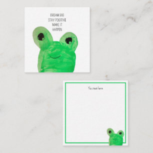 Tarjeta Pequeña Cita inspiradora de rana cuta personalizada