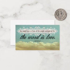 Tarjeta Pequeña Cita Inspiradora de Sophocles "Amor"