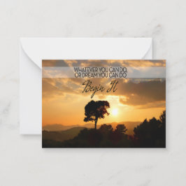 Tarjeta Pequeña Cita Inspiradora Goethe "Begin it"