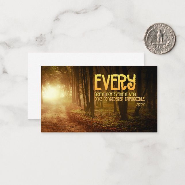 Tarjeta Pequeña Cita Inspiradora "Grandes logros" (Anverso/Reverso In Situ)