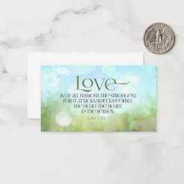 Tarjeta Pequeña Cita Inspiradora lao zu "amor"