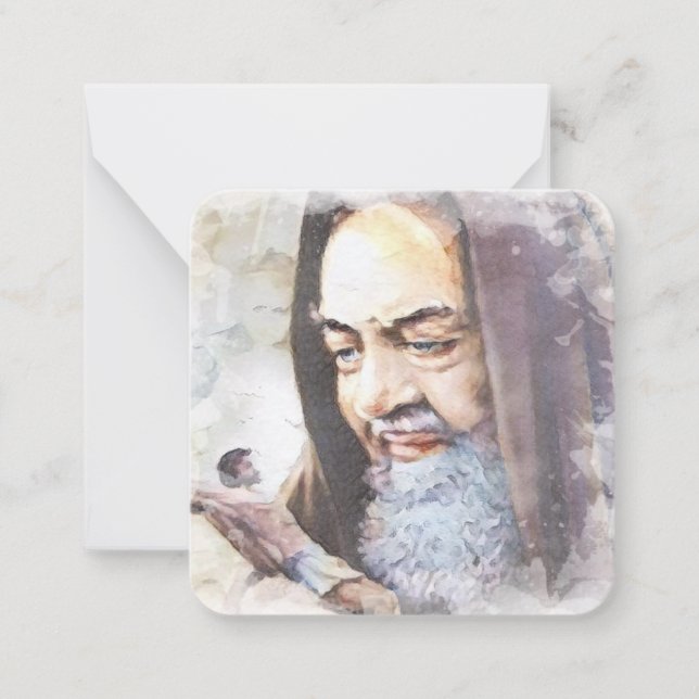 Tarjeta Pequeña Cita religiosa del sacerdote católico San Padre Pí (Anverso)