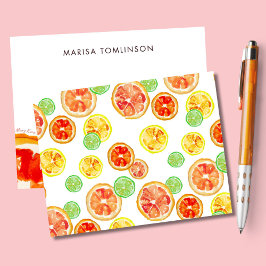 Tarjeta Pequeña Citrus Botánico Personalizado Ilustrado A Mano