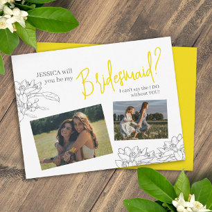 Tarjeta Pequeña Citrus floración amarillo Serás mi dama de honor