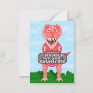 Tarjeta Pequeña Clase Cute Kids El día de San Valentín Dinosaur T-