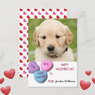 Tarjeta Pequeña Clase de foto de perro lindo de San Valentín Coraz