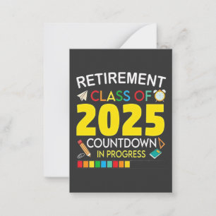 Tarjeta Pequeña Clase de Jubilación de 2025 Cuenta regresiva en pr