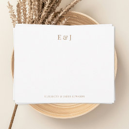 Tarjeta Pequeña Clásicas Iniciales de Pareja Personalizadas Elegan