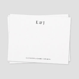 Tarjeta Pequeña Clásicas Iniciales Parejas Elegantes Personalizada