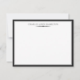 Tarjeta Pequeña Clásico Black Elegant Profesional Simple Vintage
