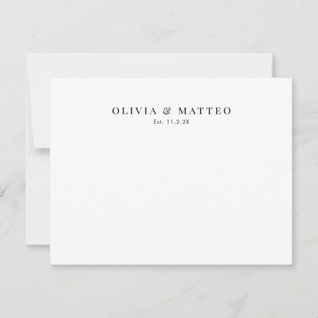 Tarjeta Pequeña Clásico blanco negro moderno (Anverso)