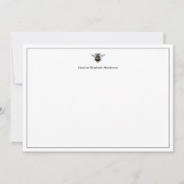 Tarjeta Pequeña Clásico blanco vintage de abeja de época personali